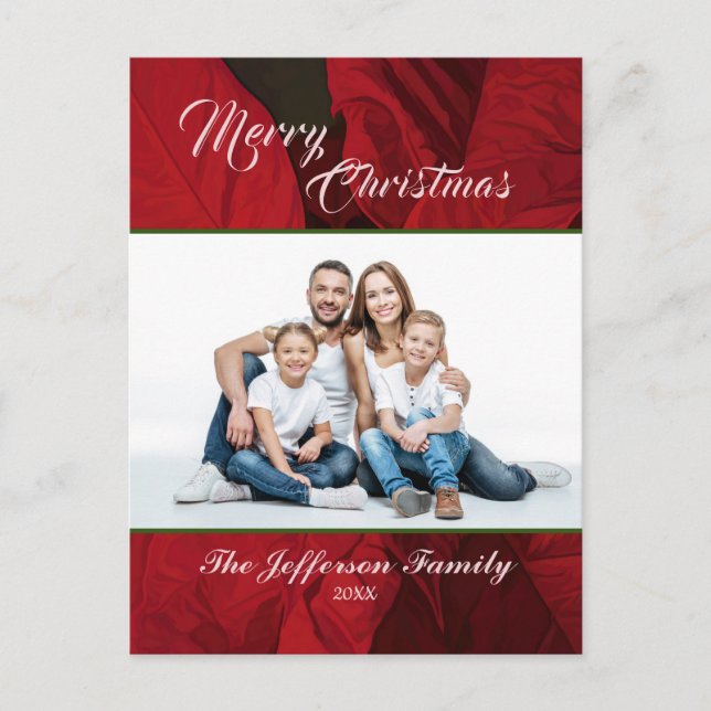 Merry Christmas Holiday Family Photo Personalize Postcard (Front)