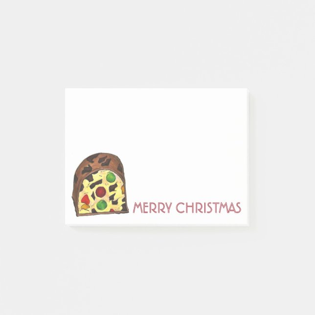 Merry Christmas Holiday Fruitcake Fruit Cake Food Post-it Notes (Front)