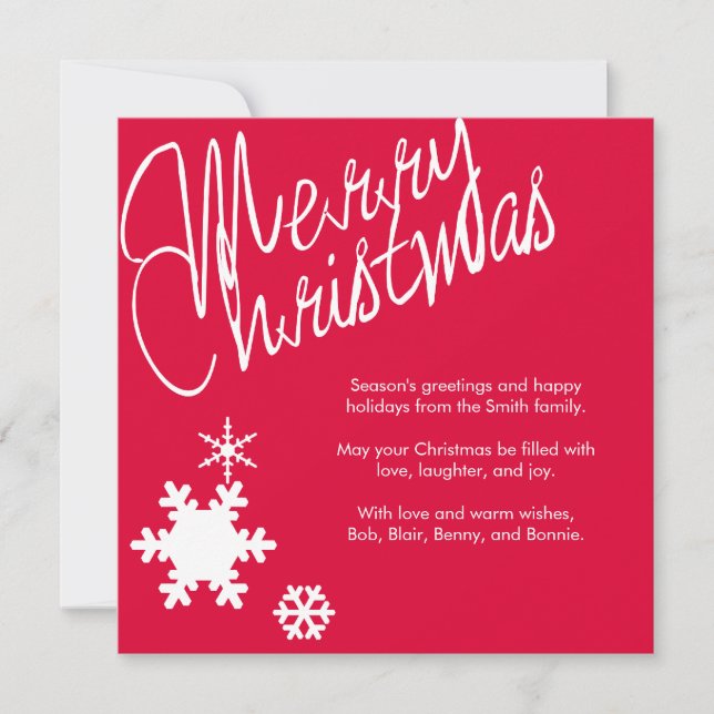 Merry Christmas Holiday Greeting Card (Front)