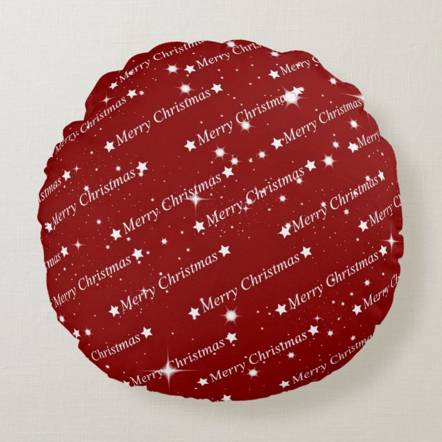 Merry Christmas, holiday greetings, Round Pillow (Front)