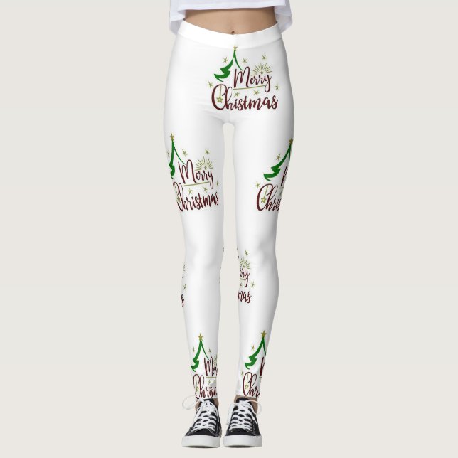 ***MERRY CHRISTMAS** HOLIDAY LEGGINGS (Front)