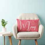 Merry Christmas Holiday Lumbar Pillow<br><div class="desc">Merry in a chic white script on a pattern of white squiggles and dots,  this red lumbar pillow is perfect to decorate your home for the holidays. MATCHING items in our store.</div>