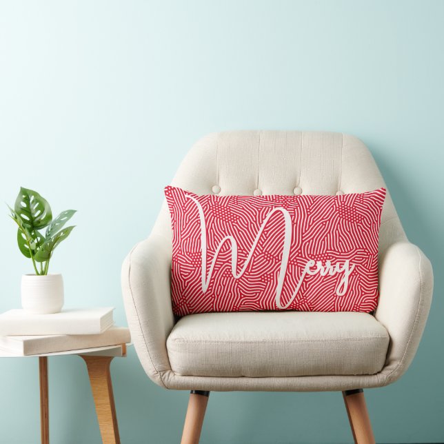 Merry Christmas Holiday Lumbar Pillow (Chair)