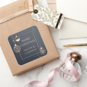 Merry Christmas Holiday Modern Chic Corporate Square Sticker