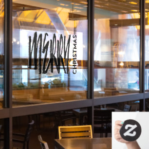 Merry Christmas Holiday Modern Typography  Window  Window Cling