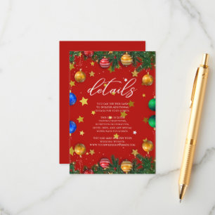 Merry Christmas Holiday Party Guest Details Enclosure Card