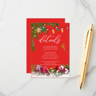 Merry Christmas Holiday Party Guest Details Enclosure Card