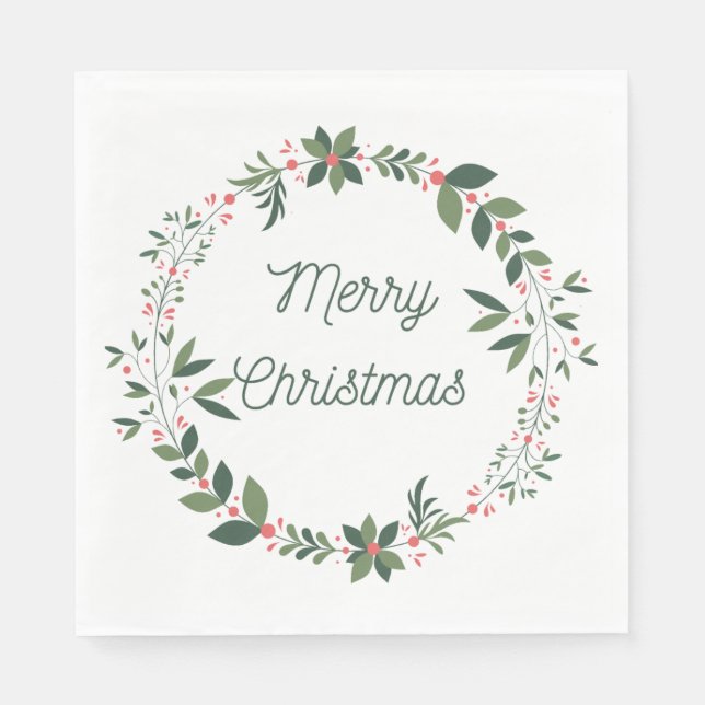 Merry Christmas Holiday Party Paper Napkins (Front)