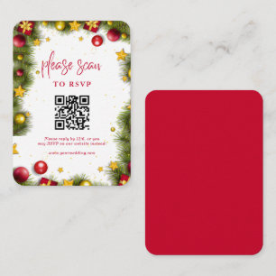 Merry Christmas Holiday Party QR Code RSVP Enclosure Card