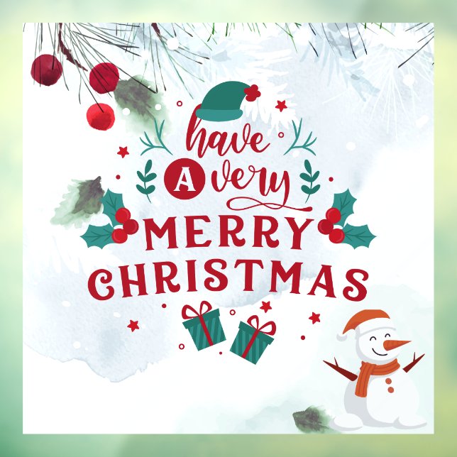 Merry Christmas Holiday Party Window Cling (Sheet 3)