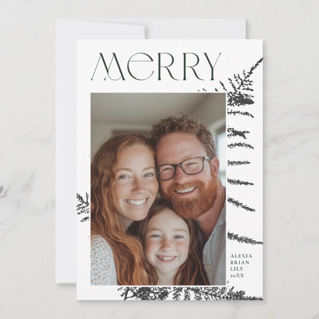Merry Christmas Holiday Photo Card (Front)