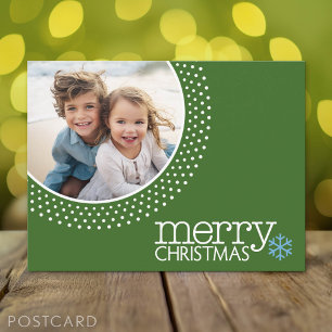 Merry Christmas - Holiday Photo Dots Postcard