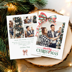 Merry Christmas Holiday Photo Red Green Card