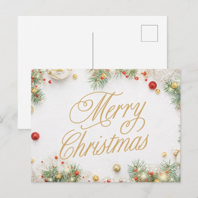 Merry Christmas- Holiday Postcard (Front/Back)