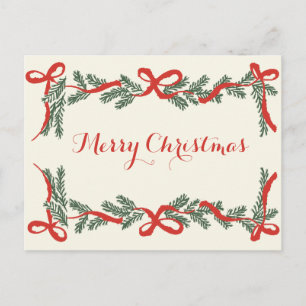Merry christmas holiday postcard