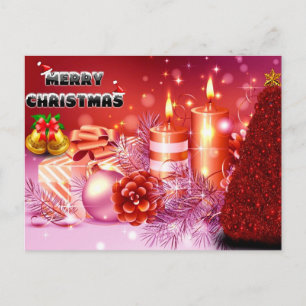 merry christmas holiday postcard