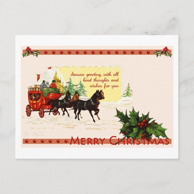 Merry Christmas Holiday Postcard (Front)