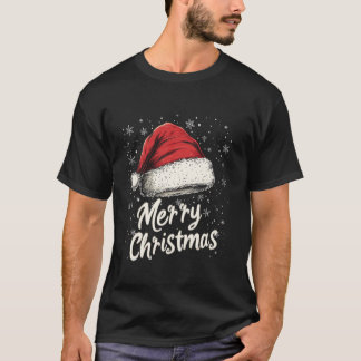 Merry Christmas Holiday Red Santa Hat Xmas Family T-Shirt