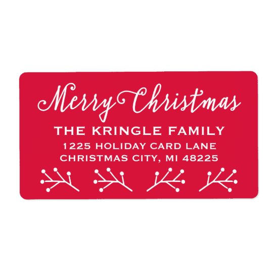 Merry Christmas | Holiday Return Address Shipping Label