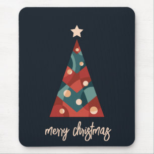 Merry Christmas holiday seasonal art xmas tree  Mouse Pad
