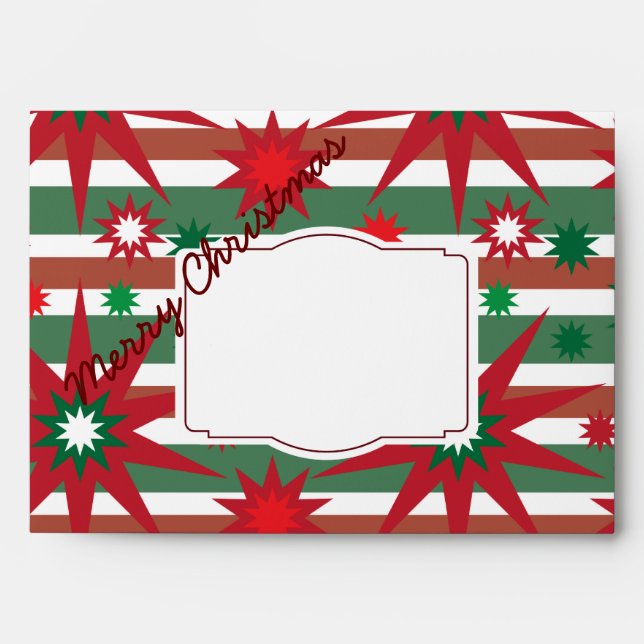 Merry Christmas Holiday Stars 5x7 Card Envelopes (Front)