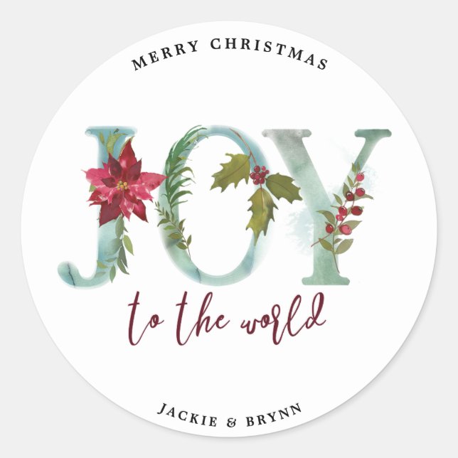 merry christmas holiday sticker gift wrap joy (Front)