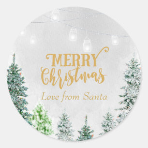 Merry Christmas holiday sticker snow winter trees