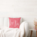 Merry Christmas Holiday Throw Pillow<br><div class="desc">Merry in a chic white script on a pattern of white squiggles and dots,  this red throw pillow is perfect to decorate your home for the holidays. MATCHING items in our store.</div>