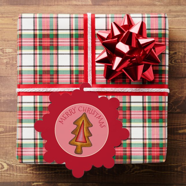 Merry Christmas Holiday Tree Stained Glass Cookie Ornament Card (Insitu (Gift))