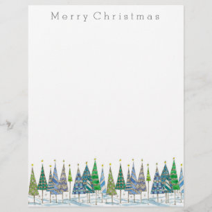 Merry Christmas Holiday Trees Drawing