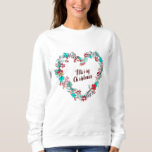 Merry Christmas Holiday Typography Heart Shape