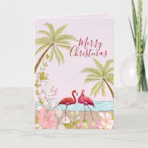 Merry Christmas Holiday Watercolor Floral Card