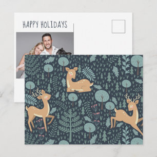 Merry Christmas   Holiday Woodland Animals Postcar Postcard