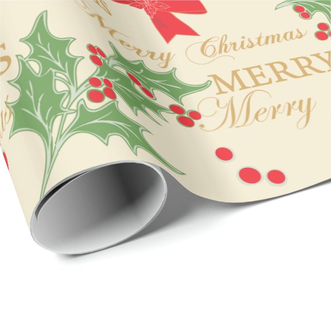 Merry Christmas Holiday Wrapping Paper (Roll Corner)
