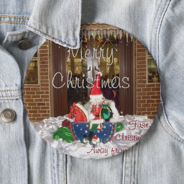 Merry Christmas holidays away from home Inspired  6 Inch Round Button (In Situ)