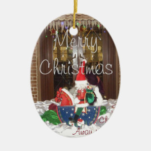 Merry Christmas holidays away from home Inspired A Ceramic Ornament