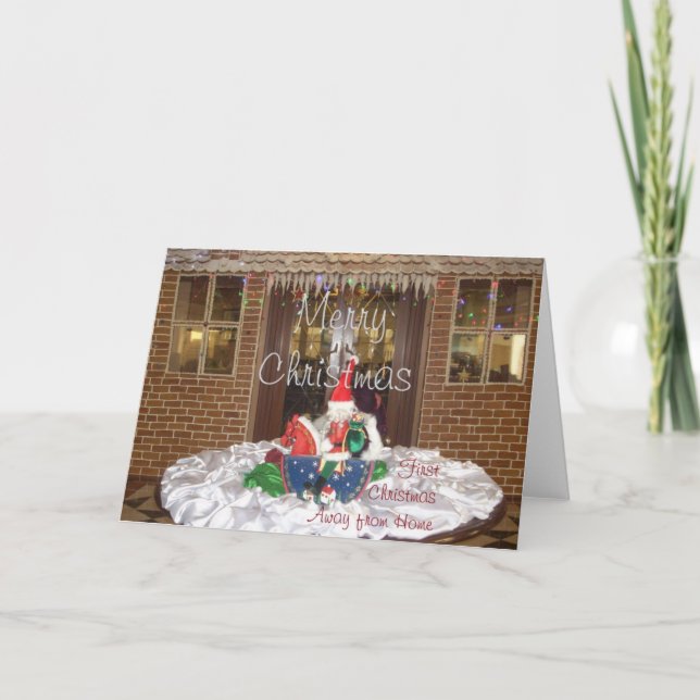 Merry Christmas holidays away from home Inspired A Holiday Card (Front)