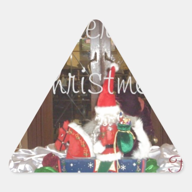 Merry Christmas holidays away from home Inspired A Triangle Sticker (Front)
