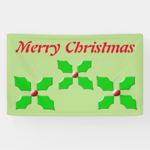 Merry Christmas Holly Custom Banner