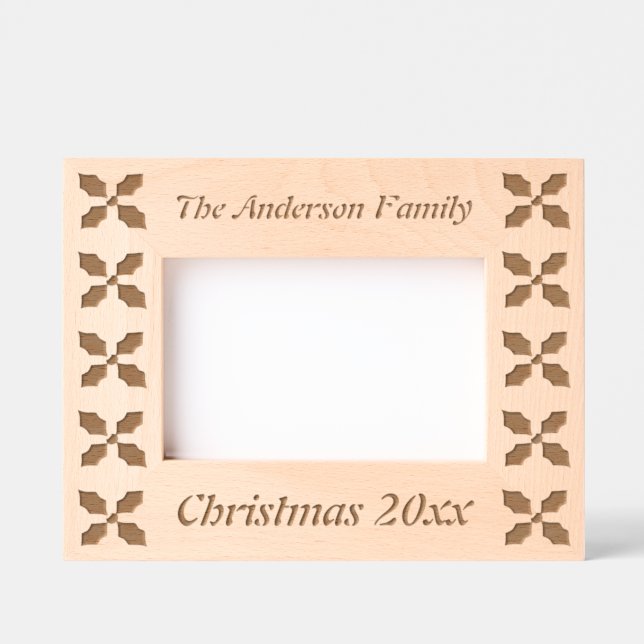 Merry Christmas Holly Custom Etched Frames (Front)