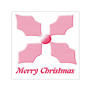 Merry Christmas Holly Custom Self Inking Stamp