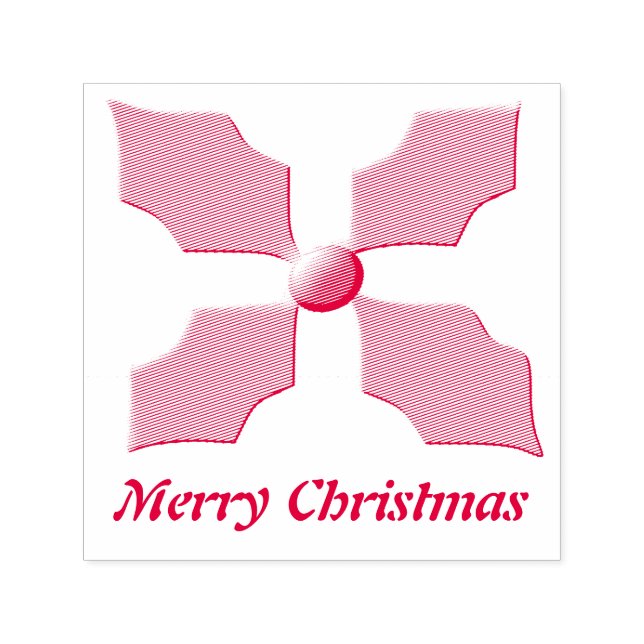 Merry Christmas Holly Custom Self Inking Stamp (Design)