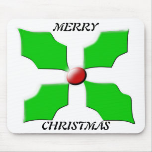 Merry Christmas Holly Mousepad