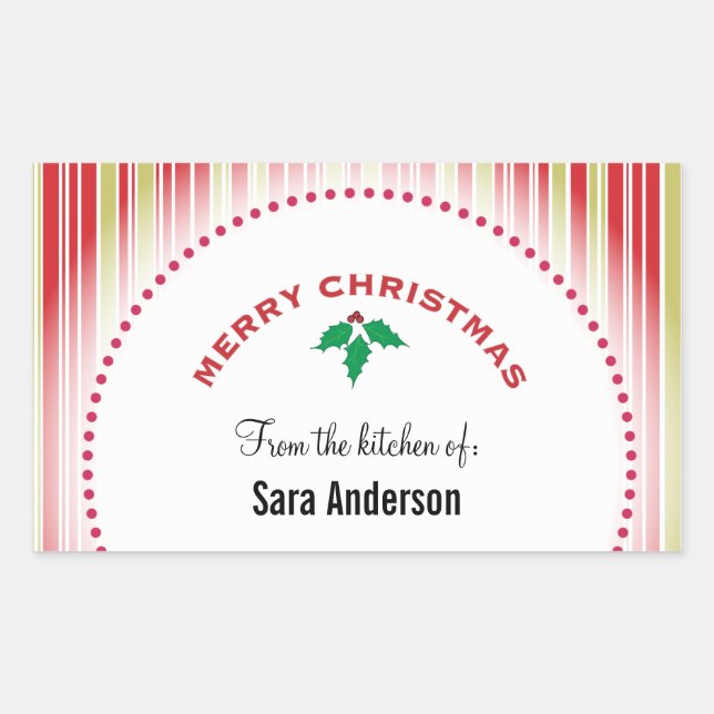 Merry Christmas Holly, Personalized Baking Sticker (Front)