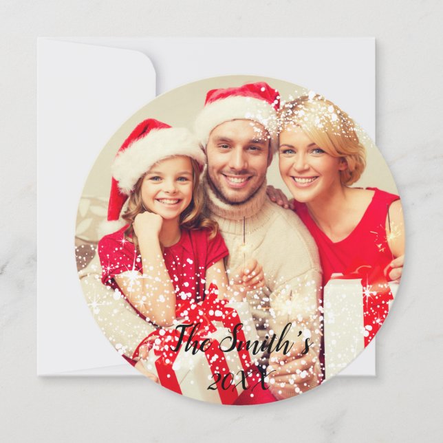 Merry Christmas Holly Photo Card II (Front)