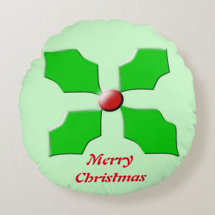 Merry Christmas Holly Pillow