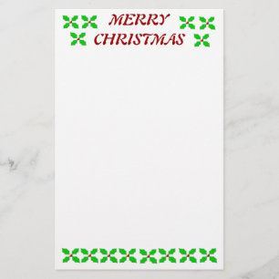 Merry Christmas Holly Stationery