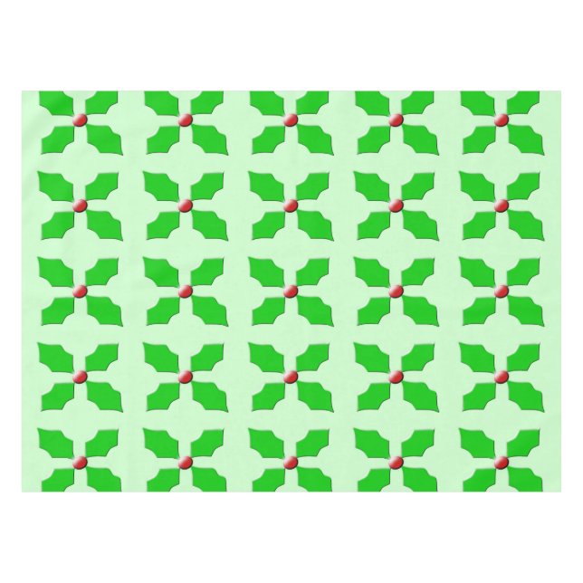 Merry Christmas Holly Tablecloth (Front (Horizontal))