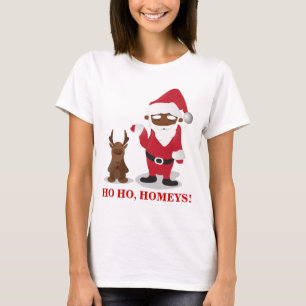 Merry Christmas Homeboys: Black Santa & Blingin' T-Shirt