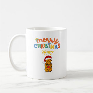 Merry Christmas Honey Bear cute bear and present Coffee Mug